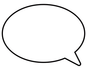 シンプルな白黒の吹き出し　丸形の右向き03