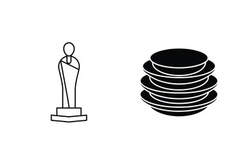Minimalist Line Art Illustration Of Finance Savings And Business Success Symbols