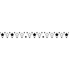 Fototapeta premium Minimalist Star Border Design, Black and White Vector Illustration