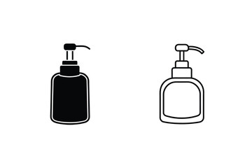 Sanitizer Bottle Vector Icon Set Minimalist Design For Healthcare Illustration