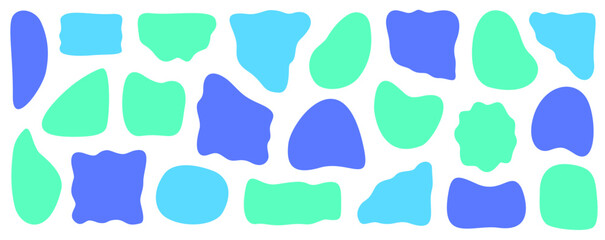 Soft blue, aqua and mint abstract elements in minimal rounded layout for summer products, clean lifestyle visuals and friendly mobile design, Vector Design, Isolated
