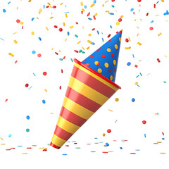 Obraz premium 3d Party popper icon isolated on transparent background