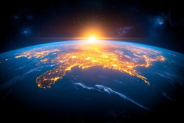 Earth Sunrise, Cities, Space