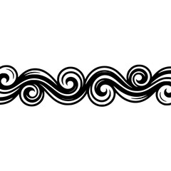 Elegant Black Swirl Border Design on White Background
