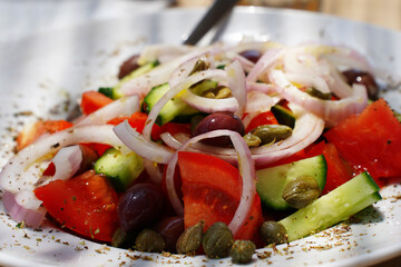 Greek Salad green healthy meal at restaurant fast food
