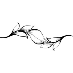 Obraz premium Elegant Black & White Leafy Swirl Vector Design