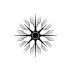 Minimalist Starburst Design in Black and White - Geometric Icon, Symbol