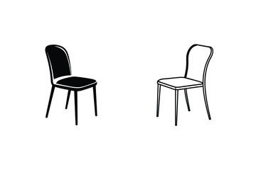 Elegant Chair Design In Black And White Vector Illustration