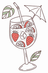 Colorful Summer Drink Illustrations &ndash; Refreshing Mocktails, Smoothies, Iced Teas & Fruity Beverages in Vector Style