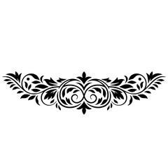 Elegant Black Floral Ornament Border on White Background