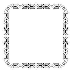 Art Deco Geometric Frame, Black and White Border Design