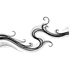 Elegant Swirling Line Art Design on White Background