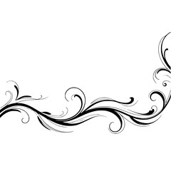 Elegant Black Swirl Border Design on White Background