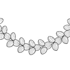 Fototapeta premium Minimalist Floral Garland, Elegant Black & White Illustration