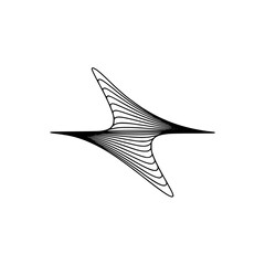 Abstract Black Line Graphic Design on White, Modern Geometric Shape