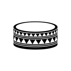Minimalist Drum Illustration, Geometric Design, Monochrome