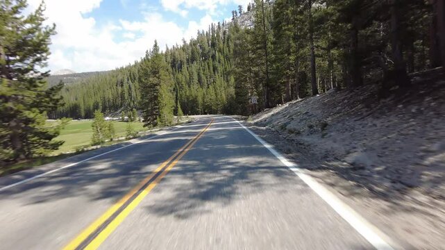 Yosemite Tioga Road 3 Olmsted Point to Tuolumne Meadow 16 Front View Driving Plate California USA World Heritage Site