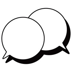 シンプルな白黒の影付き吹き出し　重なる会話　左下