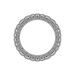 Elegant Circular Frame, Minimalist Black and White Vector Design