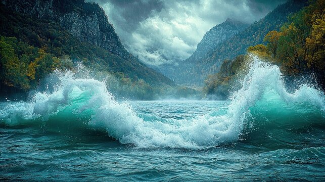 waves crashing on rocks