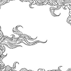 Elegant Black and White Curl Border Design