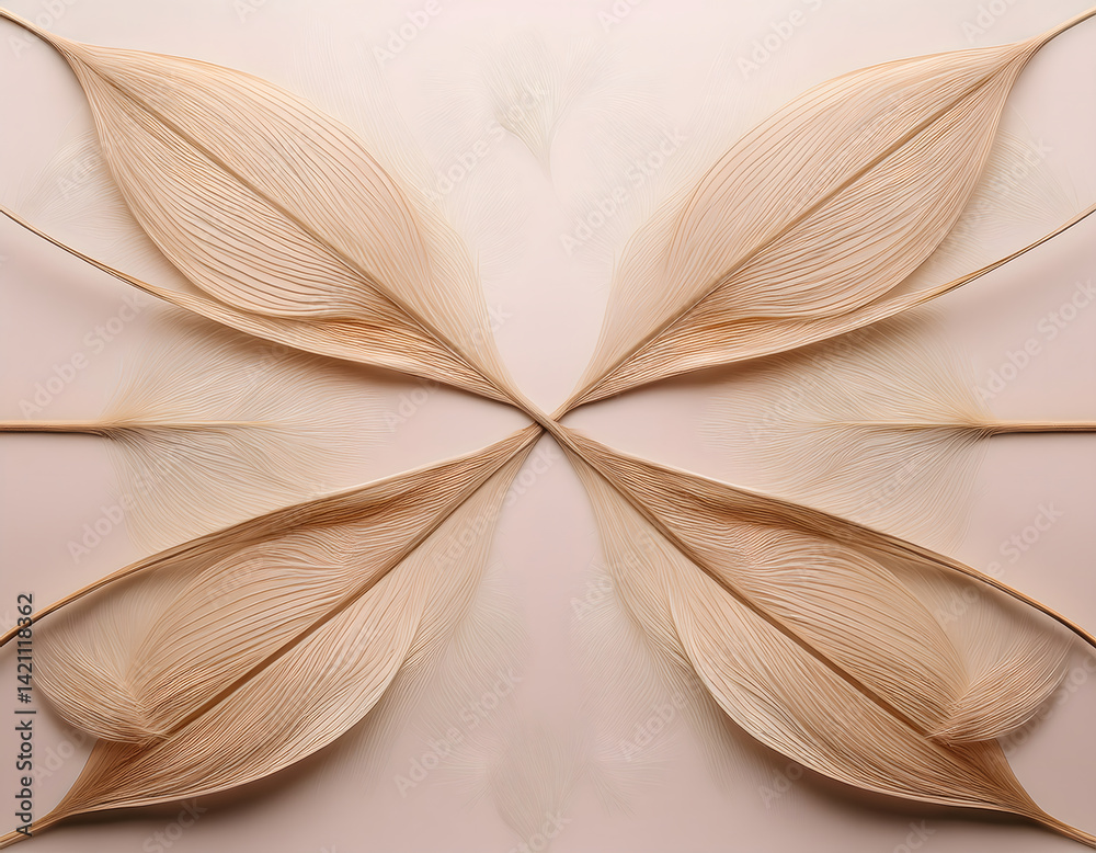 Poster intricate design of leaves arranged in a symmetrical pattern