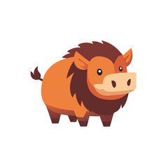 Cute Cartoon Wild Boar for Children's Books, Farm Animal Themes, or Playful Designs