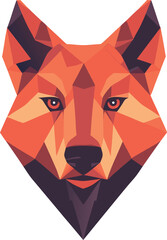 Geometric Wolf Head Design for Modern Wildlife Concepts, Tech Brands, or Abstract Art Projects