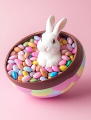 Easter Bunny in Candy Egg