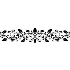 Elegant Black Floral Border Design on Cream Background