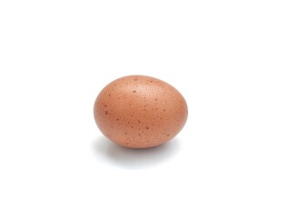 Fresh chicken egg isolated on white background, close up 