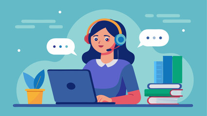 Dedicated customer support representative wearing headset with mic to deliver outstanding service over the hotline and build trust with every client interaction