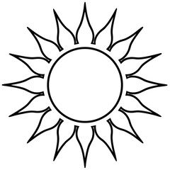 sun line art vector illustration cartoon character