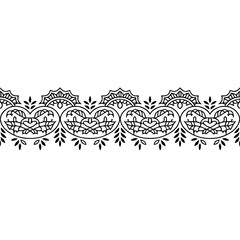 Elegant Black & White Ornamental Border Design, Vector, Space for Text