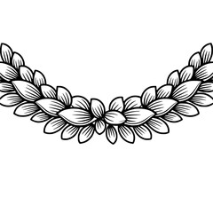 Elegant Floral Wreath in Black & White, Decorative Design