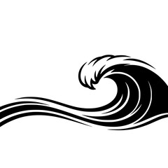 Minimalist Black and White Wave Logo Design