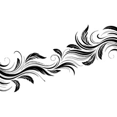 Fototapeta premium Elegant Black Floral Border Design on White Background