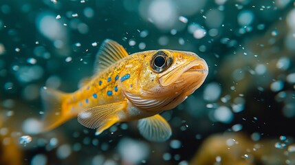 A close up of a fish swimming in the water