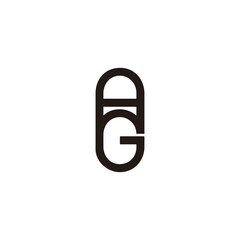 Obraz premium letter ag linked unique simple geometric line logo vector