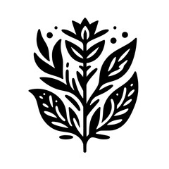 Minimalist Floral Illustration: Black & White Plant Design