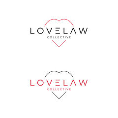 Minimal Heart Logo with Elegant Typography Love Law Collective Branding Design
