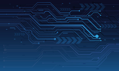 Abstract technology Blue lines circuit cyber arrow geometric futuristic style design modern creative background vector