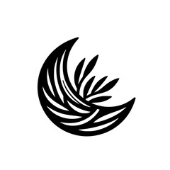 Abstract Black & White Crescent Motif, Elegant, Minimalist Design