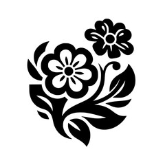 Elegant Black & White Floral Design Element for Decorative Use