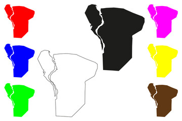 Korba city (Republic of India, State of Chhattisgarh) map vector illustration, scribble sketch Korba map