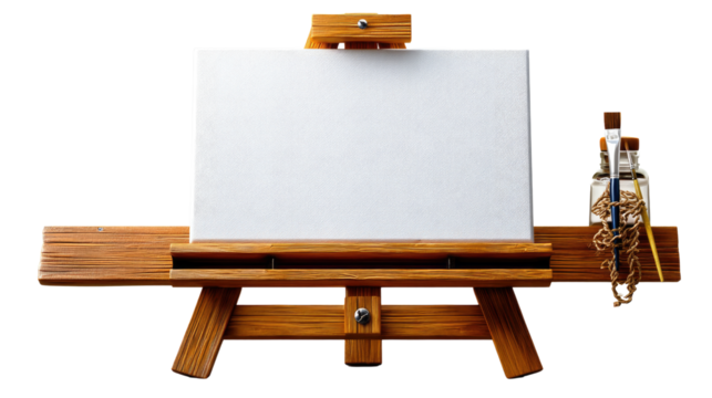 Miniature Easel with Blank Canvas