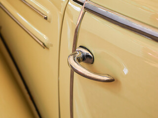 door handles of old-timer with door lock, note shallow depth of field