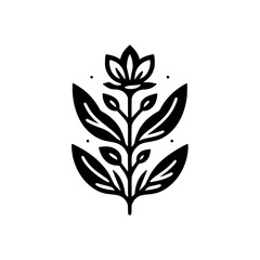 Minimalist Floral Illustration: Black and White Botanical Design