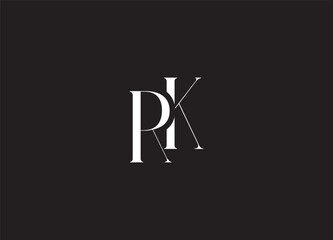 RK modern initial logo design