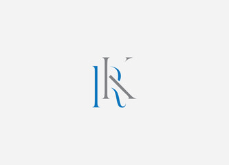 RK modern initial logo design